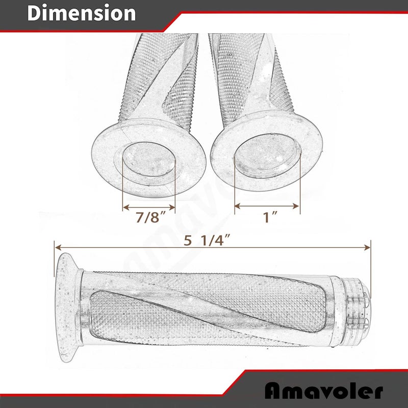 amavoler Universal Motorcycle Handlebar Grips Fits for Motorcycles with 7/8" Left Grip and 1" Right - Image 2